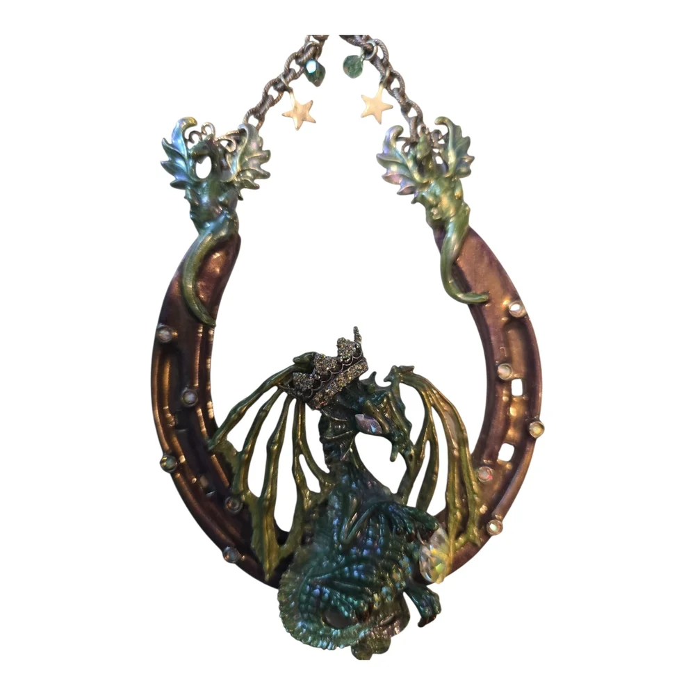 Kirks Folly Enchanted Dragon Wall Decor‎ - Green and Gold